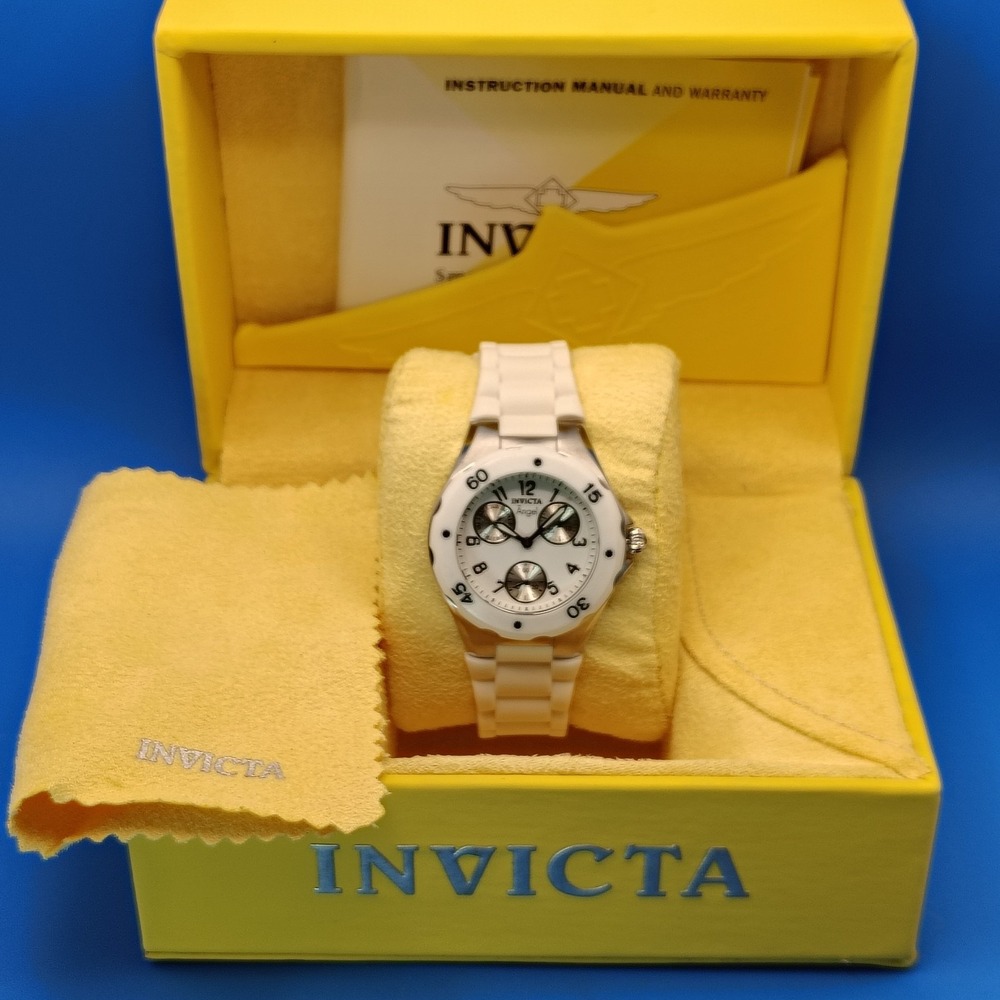 Vintage 2012 Invicta Angel Day-Date 36mm Women's Quartz Watch Full Set Near Mint